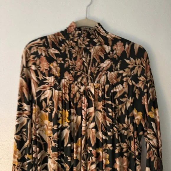 H&M Floral Stand Collar Maxi Dress Size Small fits to Large - Picture 6 of 10